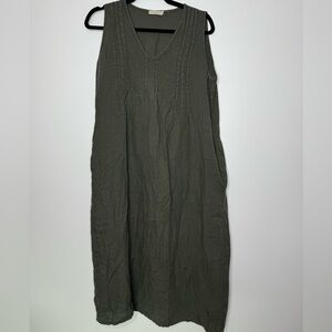 Stella Martini linen gray lagenlook dress size medium